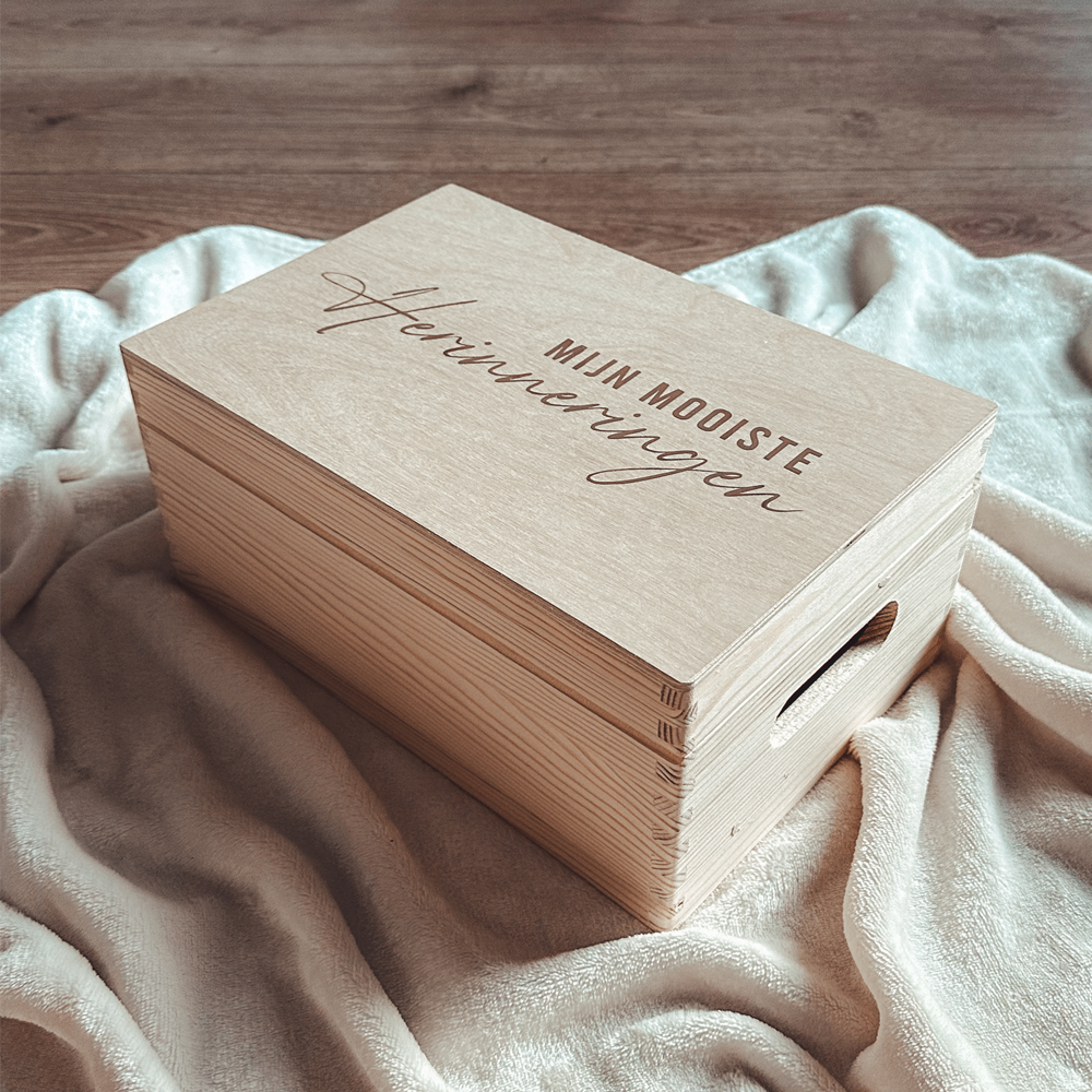 Houten memorybox 'Mijn Mooiste Herinneringen'