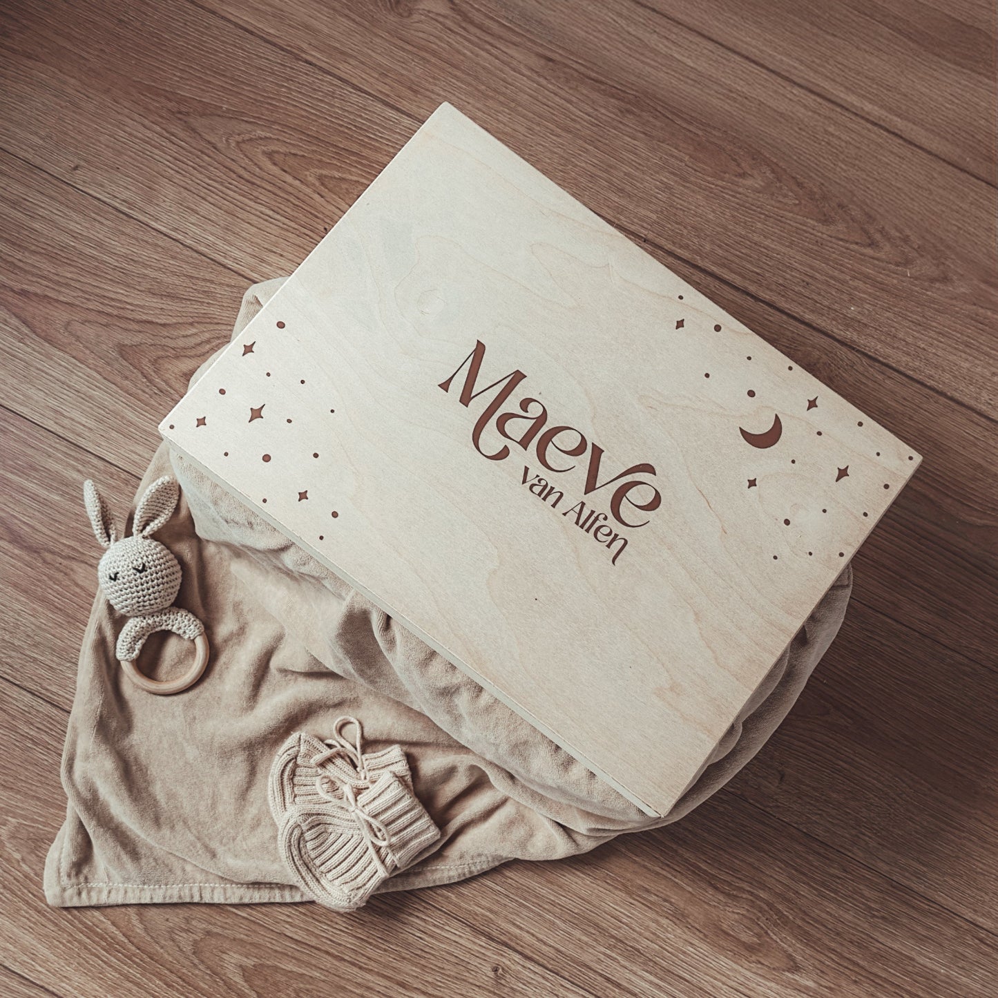 Houten Memorybox - Starry Night